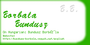 borbala bundusz business card